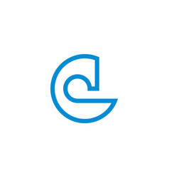 Letter C Circle Blue Wave Abstract Logo