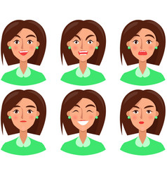 Set Of Positive And Negative Face Expressions Of