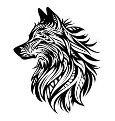 Tribal Wolf Head Tattoo Design