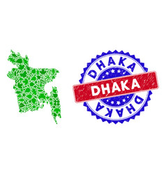 Bicolor Dhaka Textured Seal Stamp With Leaf Green