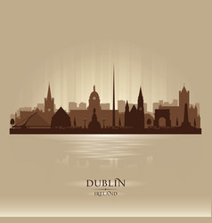 Dublin Ireland City Skyline Silhouette