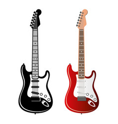 Electric Guitar Flat Icon Set Isolated