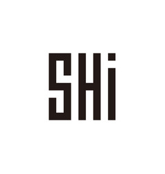 Letter Shi Square Rectangles Geometric Symbol