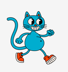 Retro Style Cartoon Cat Character Groovy Vintage