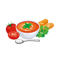 Tomato Creamy Soup Icon On A White Background