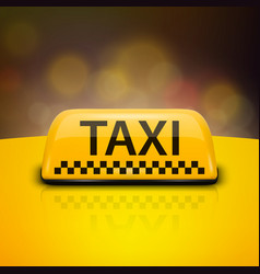 3d Realistic Taxi Car Roof Sign Icon Set