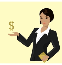 Asian Business Woman Pointing To Business Trends