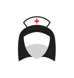 Face Women Nurse With Mask Logo Design Graphic