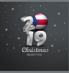 Puerto Rico Flag 2019 Merry Christmas Typography