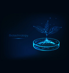 Biotechnology Concept Futuristic With Glowing Low