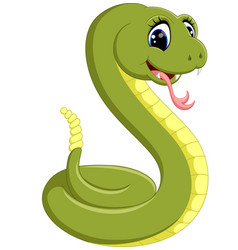 Cute green snake cartoon Royalty Free Vector Image