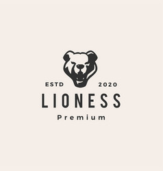 Lioness Hipster Vintage Logo Icon