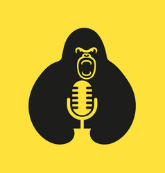 Gorilla Podcast Logo Negative Space Concept