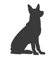 German Shepherd Sitting Silhouette Dog High