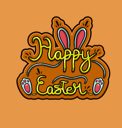 Happy Easter Font Cartoon Easter Theme