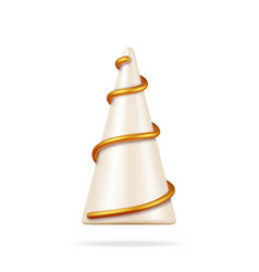 3d Abstract Christmas Tree With Gold Spiral