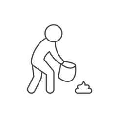 Clean Up After Dog Line Icon