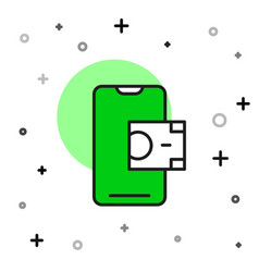 Filled Outline Mobile Banking Icon Isolated