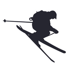 Ski Sliding In Jump Silhouette High Quality