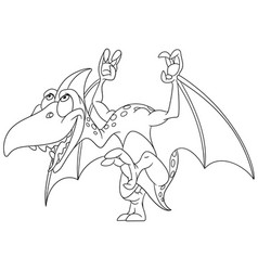 Cartoon Pterodactyl Coloring Page