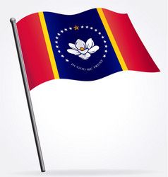 Correct New Mississippi Ms State Flag On Flagpole