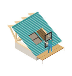 Isometric Roofer Icon