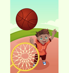 Kid Playing Basketball