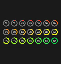 Circle Percentage Diagrams Set From 0 To 100 Perce