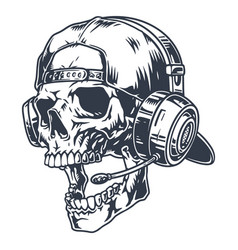 Cyber Gamer Skull Element Monochrome