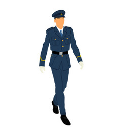 Elegant Pilot In Uniform Walking