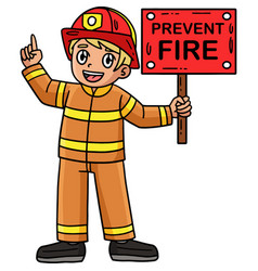 Firefighter Holding A Reminder Cartoon Clipart