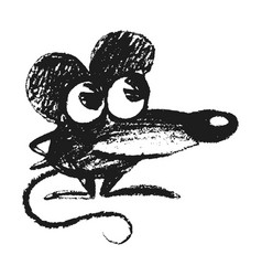 Mouse Cartoon Small Funny Textured Hand Drawing