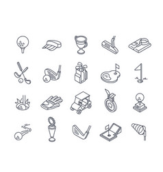 Set Of Golf Linear Icons