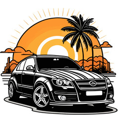 Super Lovely Sport Car Sunrise Summer Art