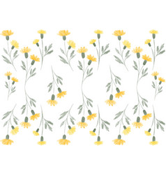 Yellow And Grey Watercolor Flowers Pattern