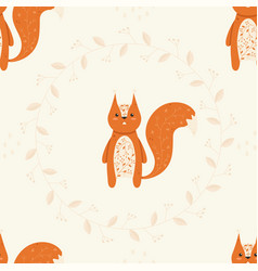 Cute Squirrel Autumn Seamless Pattern