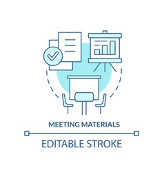 Meeting Materials Turquoise Concept Icon