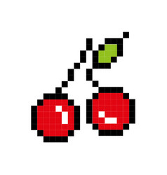 Pixel Art Cherry Fruit Game Icon