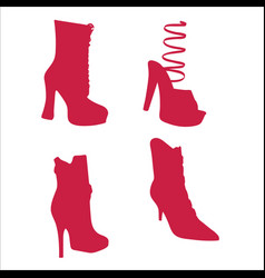 Set Of Women Shoes Silhouettes