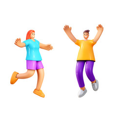 3d People Render Icon Person Happy Woman And Man