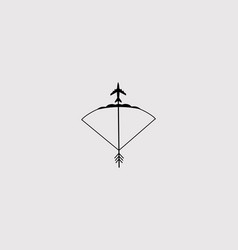 Archer And Plane Line Art Logo Symbol Design