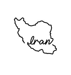 Iran Outline Map With The Handwritten Country Name