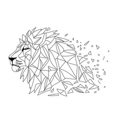 Lion Logo Design Abstract Black Polygon Head