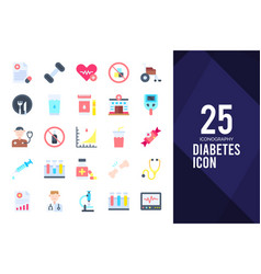 25 Diabetes Flat Icon Pack