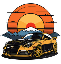 Gorgeous Lovely Sport Car Sunrise Summer Art