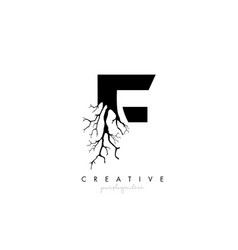 Letter F Design Logo With Creative Tree Branch