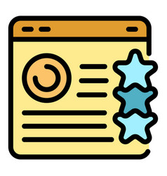 Webpage Review Icon Color Outline