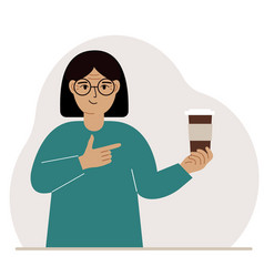 A Woman Holds Paper Cup With Coffee