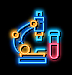 Blood Tests Under Microscope Neon Glow Icon