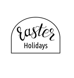 Easter Holidays Black Outline Calligraphy